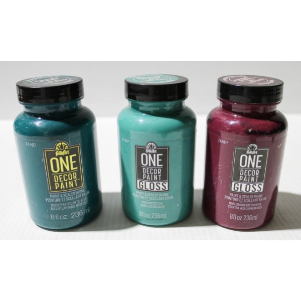 3 X 8 OZ FOLKART CRAFT PAINT & SEALER IN ONE 
