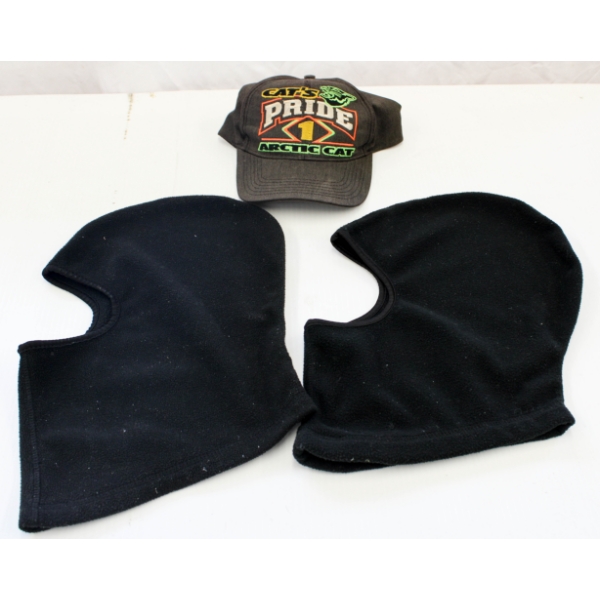 TWO BALACLAVAS & ARTIC CAT CAP