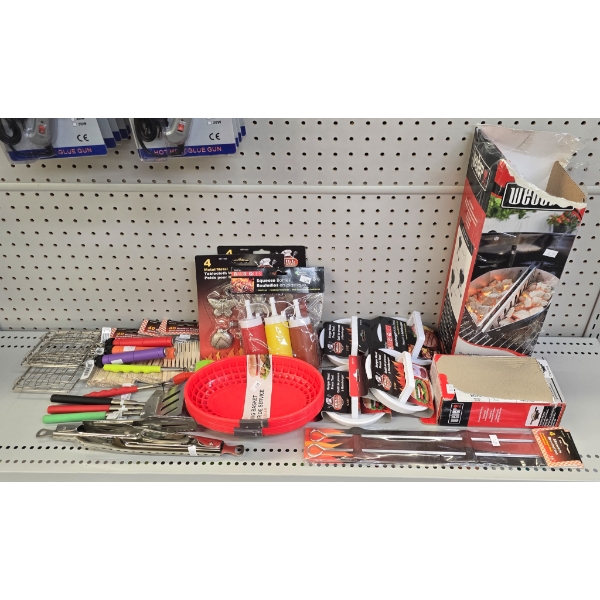 LARGE LOT ASSORT. BBQ TOOLS AND ACCESSORIES
