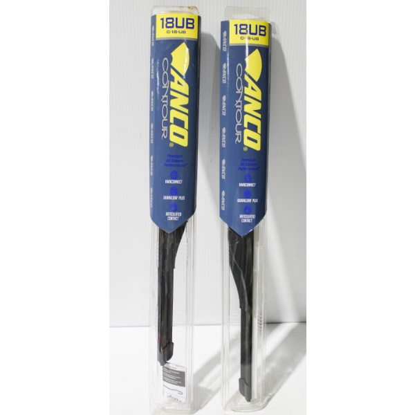 2 NEW ANCO C18UB CONTOUR ALL SEASON WIPER BLADES