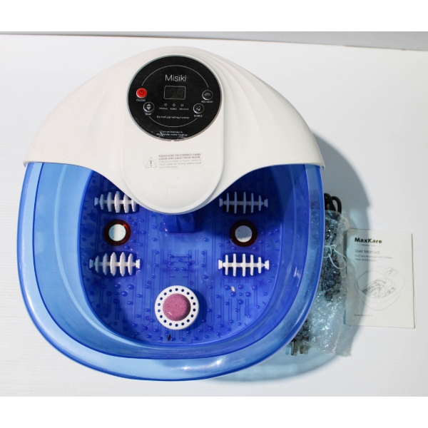 MAXKARE FOOT SPA MASSAGER W/ T ROLLERS, HEAT & BUBBLES