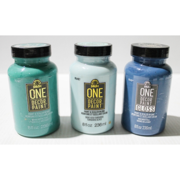 3 X 8 OZ FOLKART CRAFT PAINT & SEALER IN ONE 