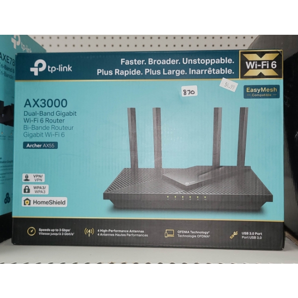 NEW TP-LINK AX3000 DUAL BAND GIGABIT WI-FI 6 ROUTER