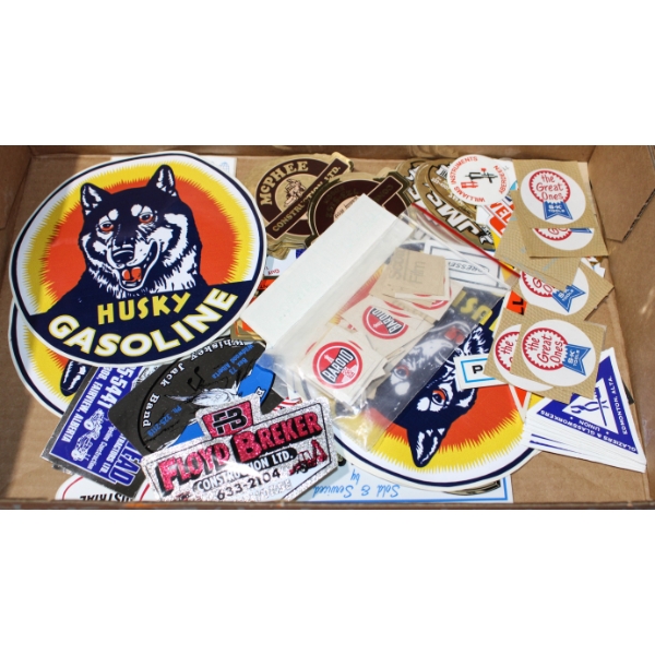 VINTAGE OILFIELD HARD HAT STICKERS - HUSKY S & K TOOLS ETC.
