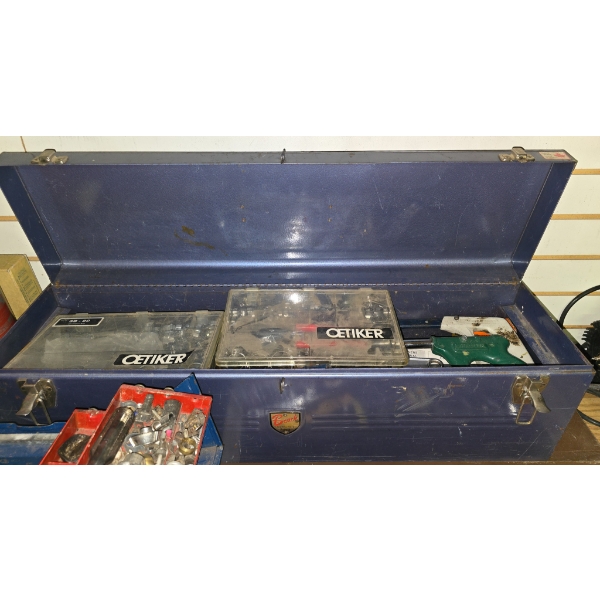 LARGE BEACH PORTABLE TOOL BOX W/ CONTENTS