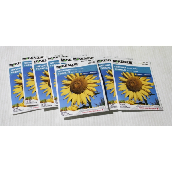 10 NEW MCKENZIE GOLDEN HEDGE SUNFLOWER SEED PACKETS