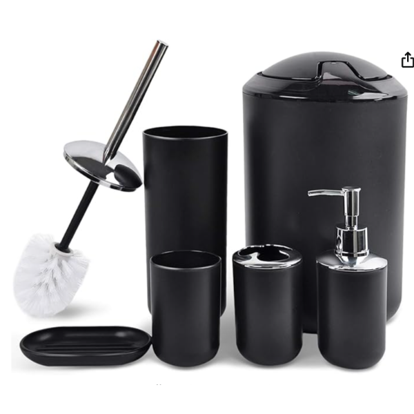 CERBIOR BATHROOM ACCESSORIES SET - BLK