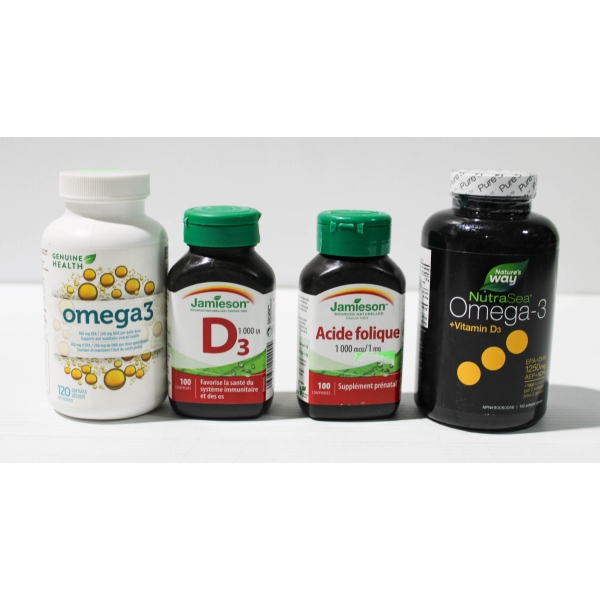 NATURE'S WAY OMEGA-3 + VITAMIN D3 & JAMIESON D3 VITAMINS