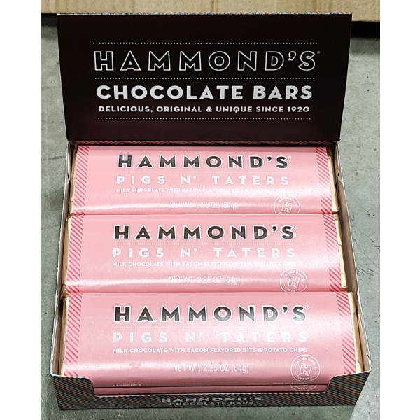 12 X 64G HAMMOND'S PIGS N' TATERS CHOCOLATE BARS