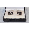 NEW STEEL & CUBIC ZIRCONIA INLAY MEN'S CUFFLINKS