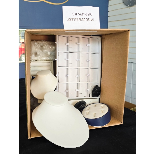 BOX OF ASSORT. JEWELRY DISPLAYS