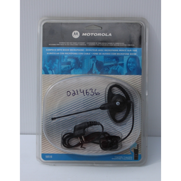 NEW MOTOROLA TWO-WAY RADIO EARPIECE W/ BOOM MICROPHONE 