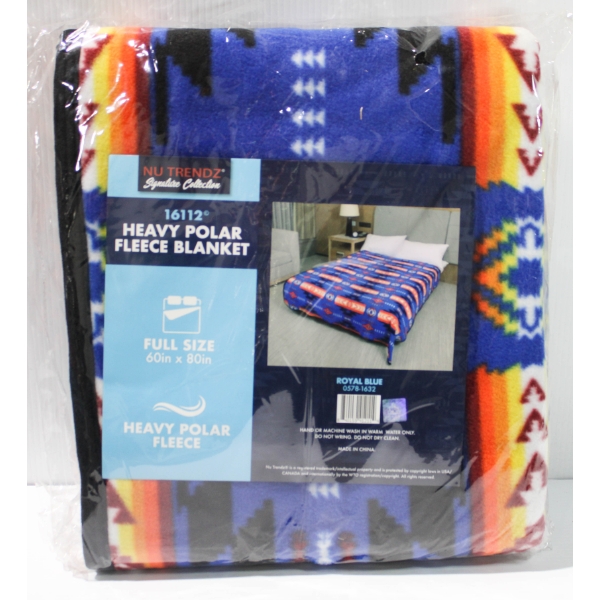 NEW NU TRENDZ POLAR FLEECE BLANKET - ROYAL BLUE