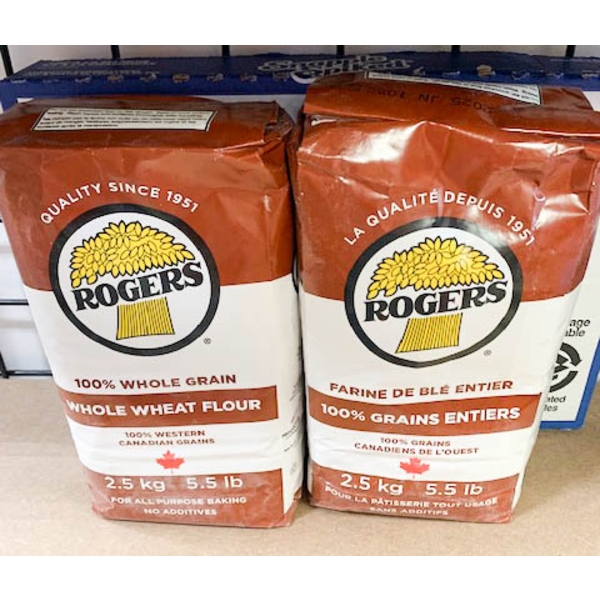 2 X 2.5 KG ROGERS 100% WHOLE WHEAT FLOUR