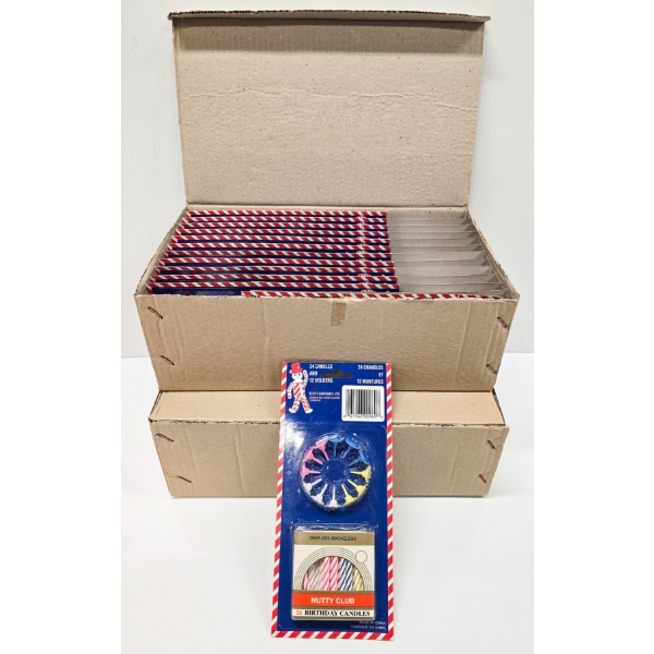 48 PKS NUTTY CLUB BIRTHDAY CANDLES - DRIPLESS & SMOKELESS