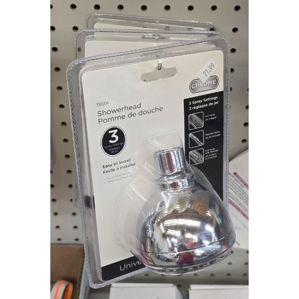 THREE CHROME 3 SETTING SHOWER HEADS