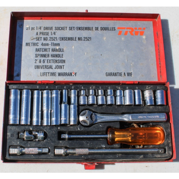 21PC TRW 1/4" DRIVE SOCKET SET