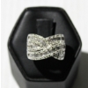 Image 1 : .925 SILVER LADIES RING INCRUSTED W/ CRYSTALS