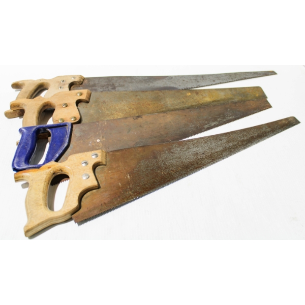 4 HAND SAWS 18" - 24" 