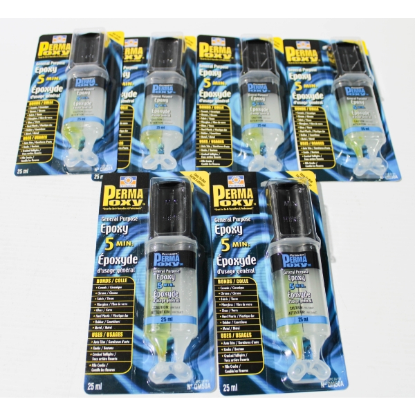 6 X 25ML NEW PERMATEX PERMAPOXY 5 MIN EPOXY 