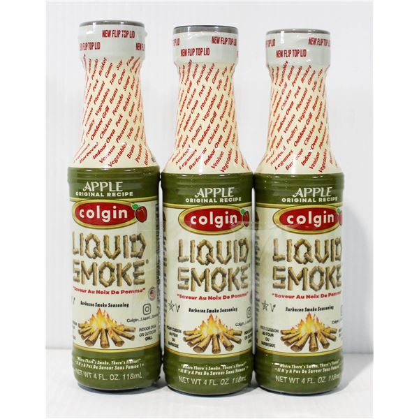 3 X 118ML COLGIN APPLE LIQUID SMOKE BBQ SEASONING