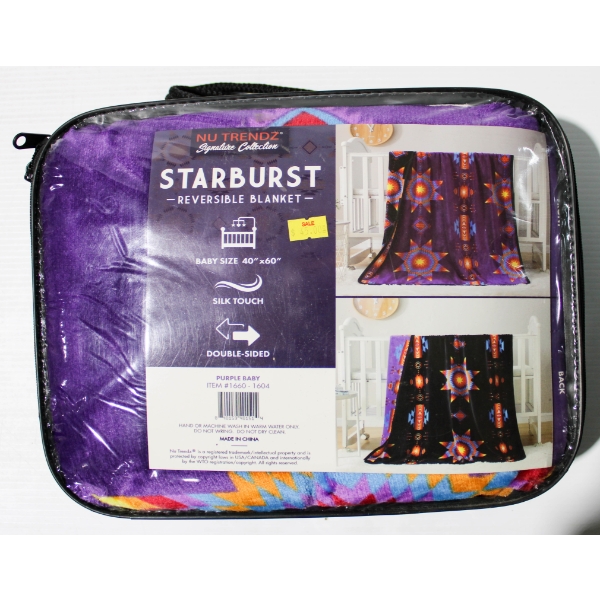 NEW NU TRENDZ SILK TOUCH REVERSIBLE BABY BLANKET - PPL