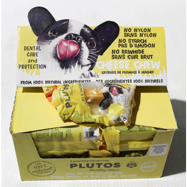 24 PLUTOS PEANUT BUTTER DOG CHEWS - SIZE S