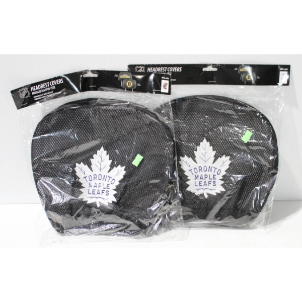 2 NEW NHL TORONTO MAPLE LEAFS HEADREST COVERS