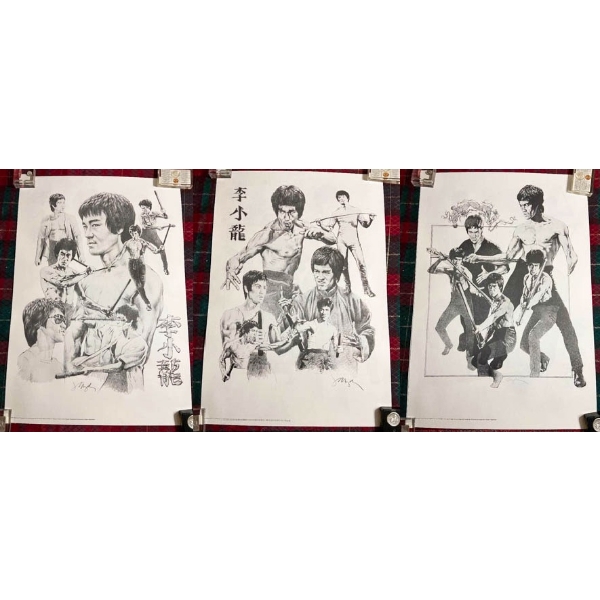 3 VINTAGE 1982 BRUCE LEE POSTERS 32.5" X 22.5"