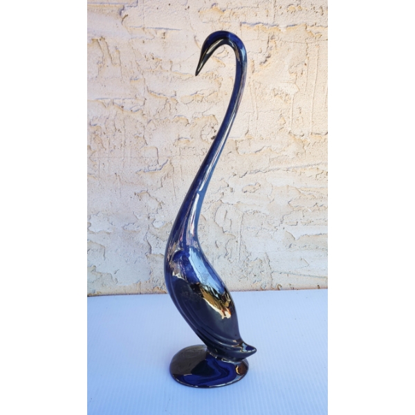 BLUE MOUNTIAN POTTERY BLUE SWAN FIGURINE 