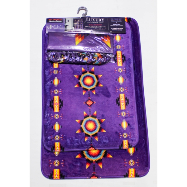 15PC NU TRENDS STARBURST LUXURY BATHROOM SET - PURPLE