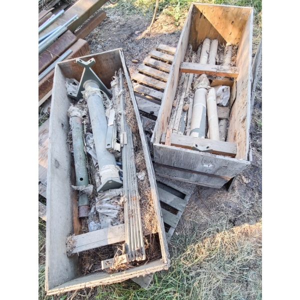 2 CRATES ASST MILITARY TRIPOD STANDS