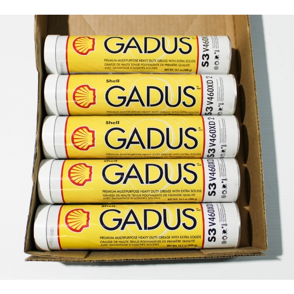 5 X 400G SHELL GADUS HEAVY DUTY GREASE W/ EXTRA SOLIDS