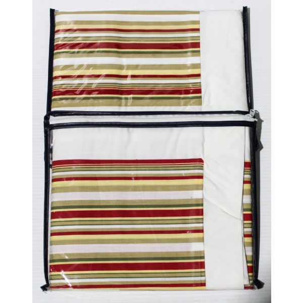  2 NEW RETRO STRIPE RD PILLOW SHAMS - 21X28 