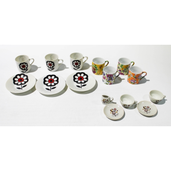 RETRO DEMITASSE CUPS - SAUCERS ETC.
