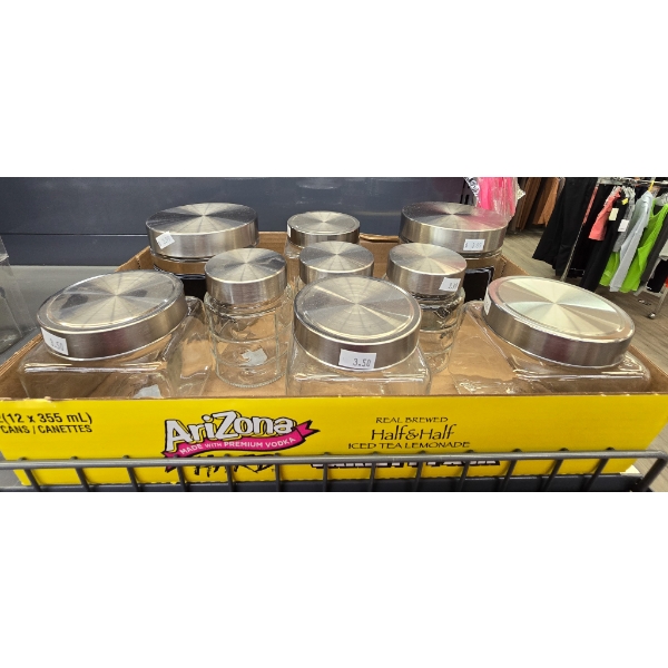 FLAT OF GLASS STORAGE CONTAINERS