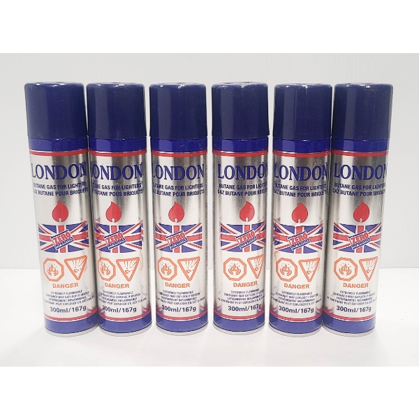 6 X 300ML LONDON BUTANE GAS