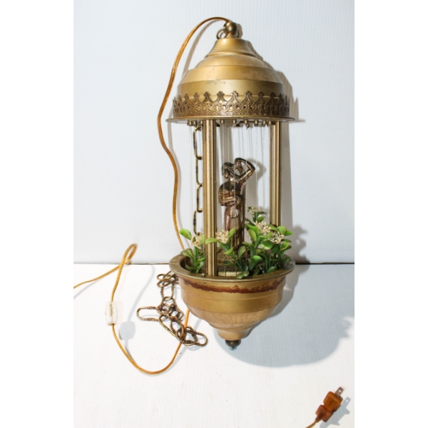 VINT. MEDITERRANEAN LADY IN GARDEN LIGHT