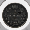 Image 1 : 1910 CANADIAN SILVER 5 CENT COIN