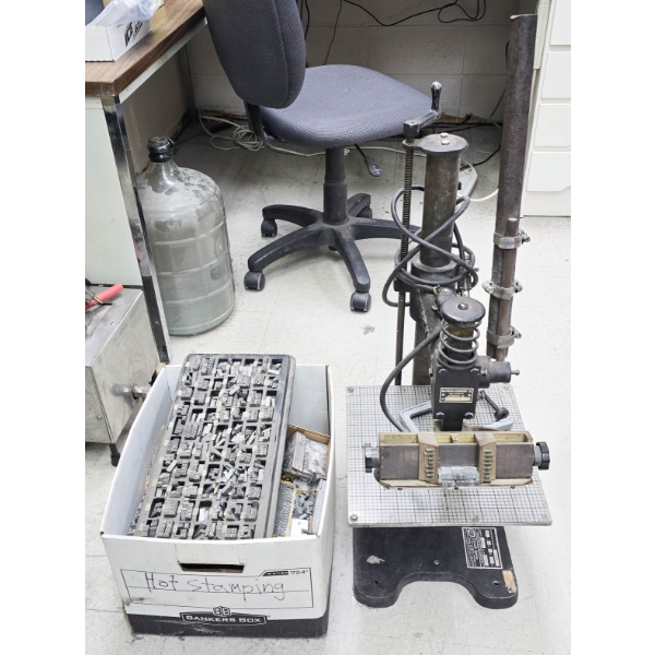 HOT STAMPING LEATHER EMBOSSING MACHINE W/ ACCESSORIES