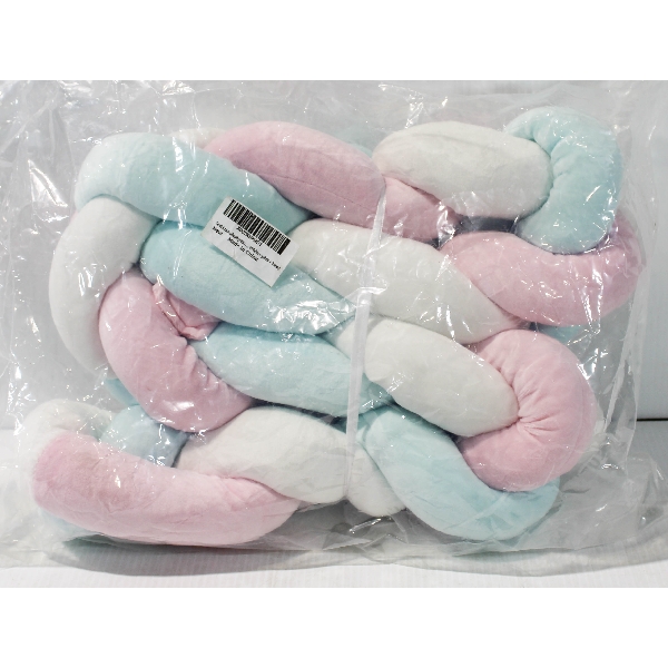 SOFT KNIT BABY CRIB SNAKE PILLOW PINK/BL/WHT