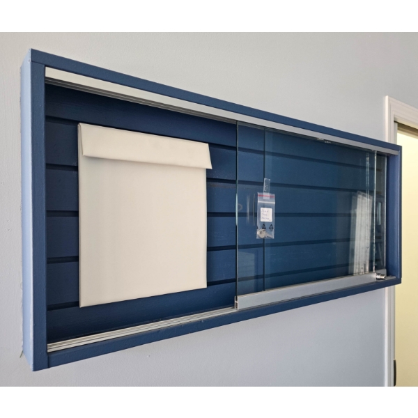 LOCKING GLASS WALL DISPLAY CASE W/ SLOT HANGER BACKING