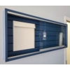 LOCKING GLASS WALL DISPLAY CASE W/ SLOT HANGER BACKING