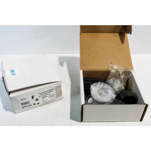 TWO BATH OVERFLOW KIT BRUSH NICKEL & CHROME