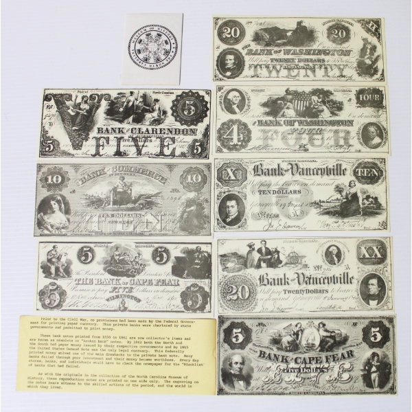 REPLICA 1830-1861 "BROKEN" USA BANKNOTES