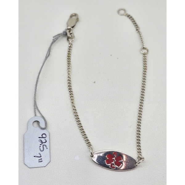 .925 SILVER MEDICAL ALERT 7" BRACELET