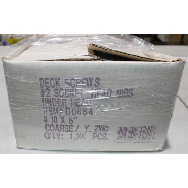 #10 X 6  DECK SCREWS - NEW 1000 PC - DAMAGED BOX