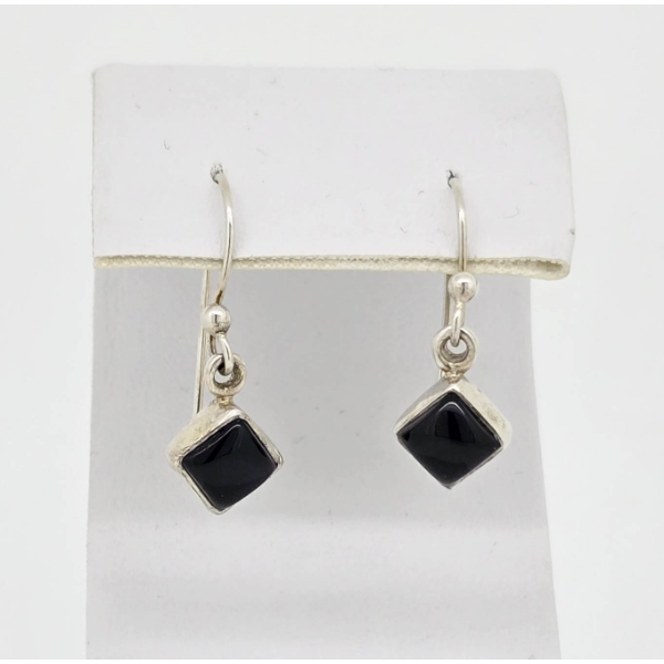 .925 SILVER & ONYX LADIES EARRINGS