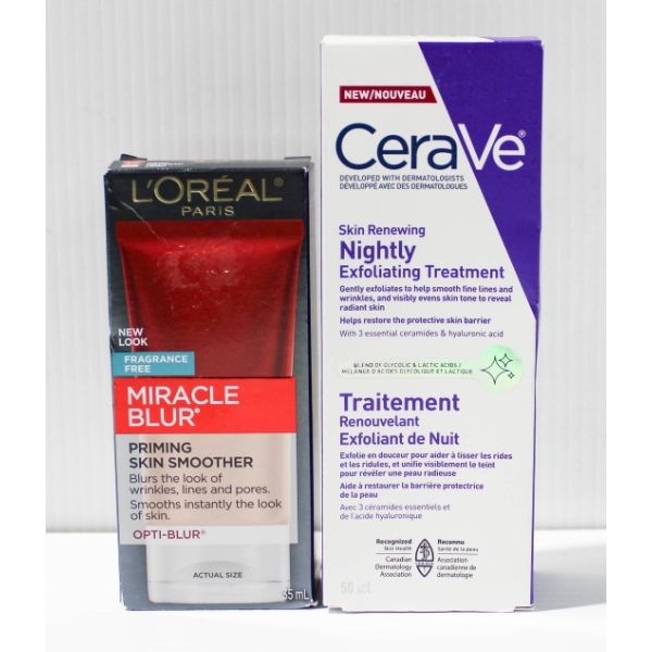 CERAVE NIGHTLY SKIN RENEWING EXFOLIATING TREATMENT ETC.