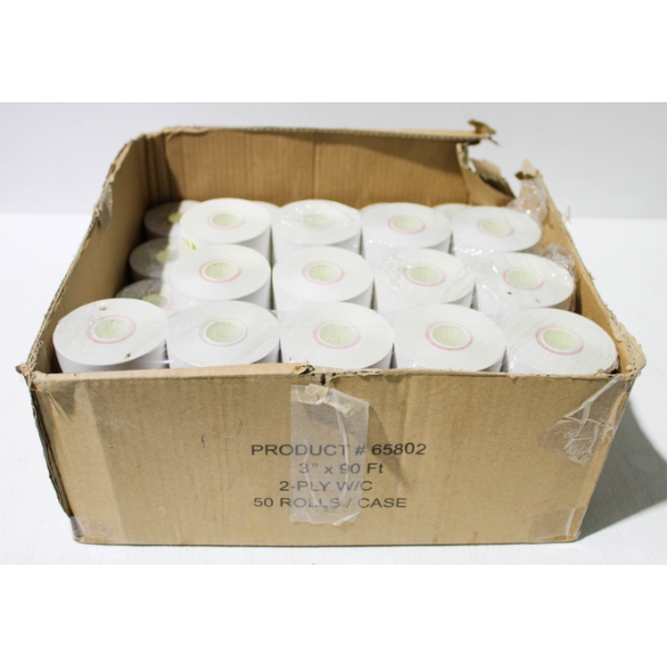 38 X 3" BY 90 FT 2-PLY CARBONLESS W/C TILL PAPER ROLLS